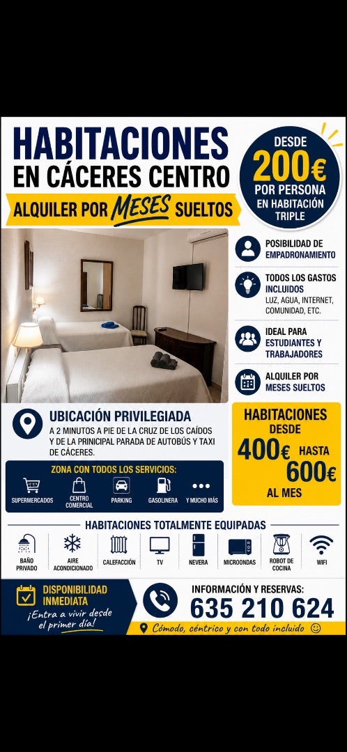 Fotografía del inmueble reportado: 200 €/mes — Cáceres, Cáceres
