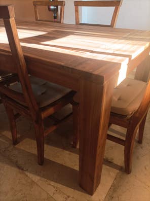 Tablero madera maciza mesa 200x100 de segunda mano | Milanuncios