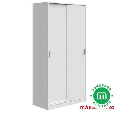 HABITMOBEL Armario Dormitorio Blanco 2 Puertas correderas 120cm