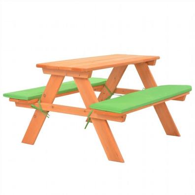 Mesa de picnic de madera con arenero y asientos azul - Plum