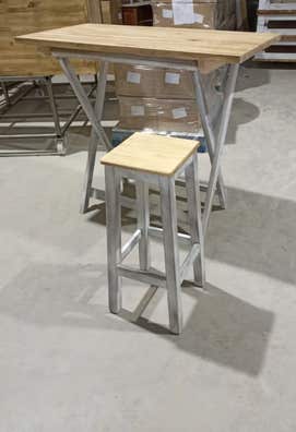 Taburete De Bar De Madera Maciza - Altura 65 Cm, Color Madera Clara - Perfecto Para Cocina, Terraza, Cafetería O Sala De Estar