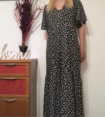 Vestido Camisero Bordado Sfera Mujer Negro