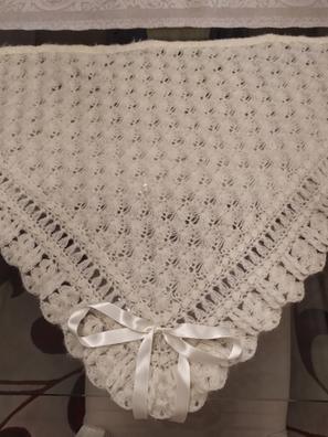 antigua toquilla de lana de crochet hecha a man - Compra venta en  todocoleccion