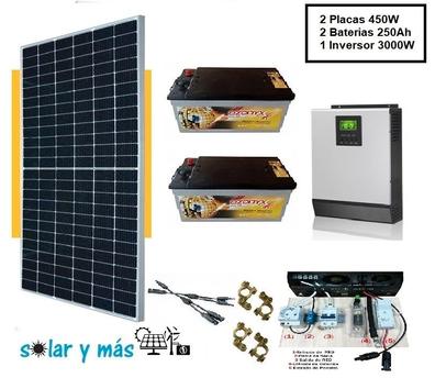 Kit solar para vivienda aislada de la red eléctrica. Ideal para uso de fin  de semana y verano. Energía solar gratuita para todos.