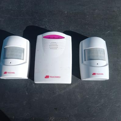 Alarma inalámbrica de seguridad para el hogar, sensor de movimiento, kit de  timbre para exteriores con 1 receptor enchufable y 2 sensores de
