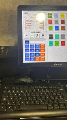 Caja registradora electrónica de pantalla azul, 48 teclas, 8 sistemas  digitales LED POS para tienda, bar, venta al por menor, papel de impresión