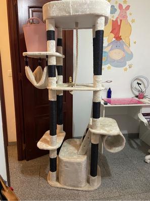 Rascador para gatos con columna de 3 pisos de cuerda de sisal 115