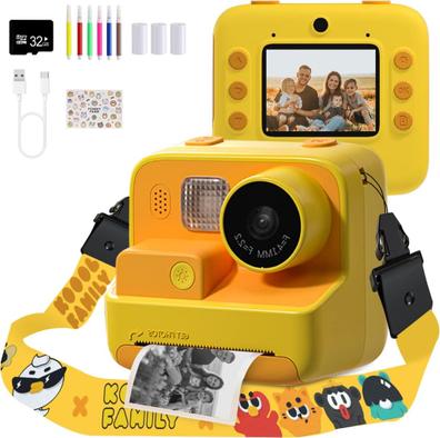 Camara Fotos Infantil instantanea, 2.4 HD 1080P Cámara Instantánea para  Niños,Camara Instanea Infantil con Tarjeta SD de 32GB,Papel de Impresión y