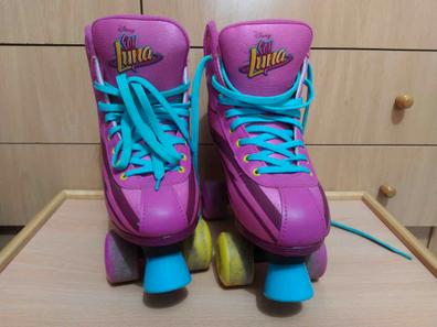 Patines de Mujer 4 ruedas Rosado de flores blanco Talla 6 US / 36 EU  Vintage