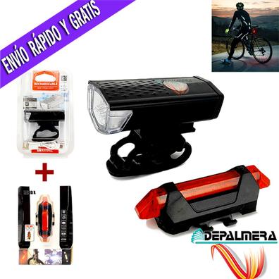 Paquete de 8 luces de bicicleta LED de silicona, 4 faros delanteros de  bicicleta y 4 luces traseras (rojo y blanco), luz impermeable multiusos  para