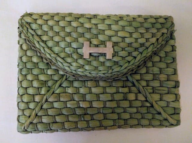 Milanuncios - Bolso mano de esparto verde