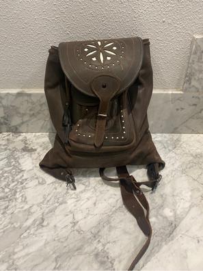 Mochila de caza medieval, con bolsillos frontales, cierre hebilla