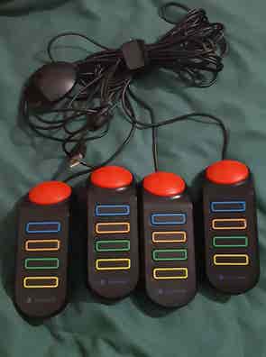 4 Controller Buzz Pad Cablati Per Sony PS2 - Pulsanti Originali Per Playstation 2 - Usati Funzionanti