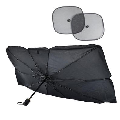 Este parasol para coche con diseño de paraguas se abre y se cierra  fácilmente y es lo que necesitas para el verano