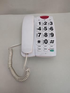 Teléfono de botón grande para personas mayores, 9 botones grandes en la  imagen, timbre extra fuerte, teléfono fijo básico simple con cable para