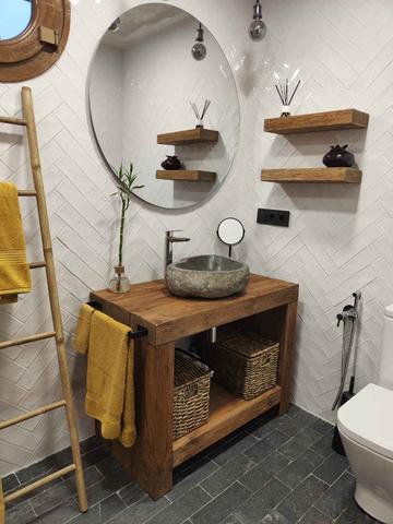 Encantada de conocerte Discreto Céntrico Milanuncios - Mueble lavabo rustico-vintage madera mac