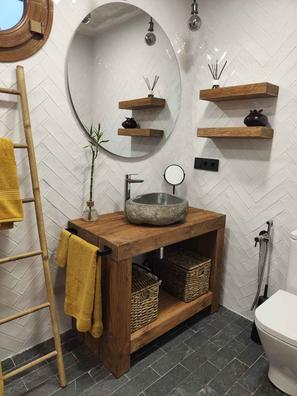 MUEBLE de LAVABO Estilo RÚSTICO madera maciza con VARIOS ACABADOS