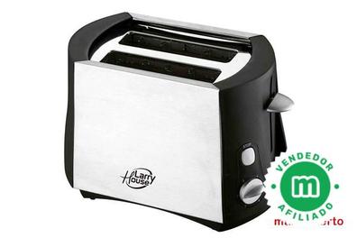 ▷ Tostadora de pan, 2 Rebanadas y Ranuras Anchas, 800W, 6 Niveles  Ajustables