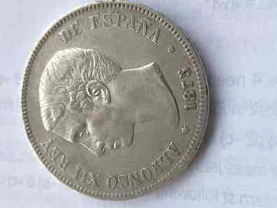 Monnaie Espagne Alfonso XII 5 Pesetas 1881 MSM
