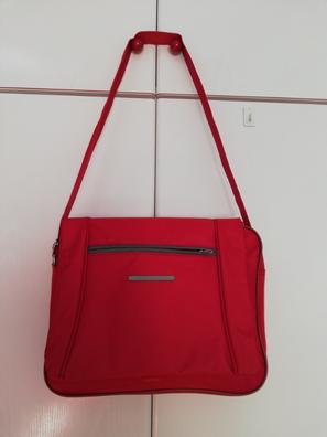 GUESS - Bolso de lona pequeño y ligero con logotipo rojo y negro, Rojo -,  Duffle