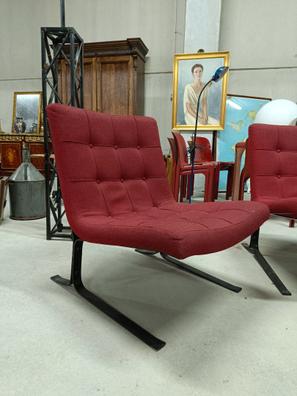 Butaca lacada negro tapizada tela raso Sofás, sillones y sillas de segunda  mano baratos