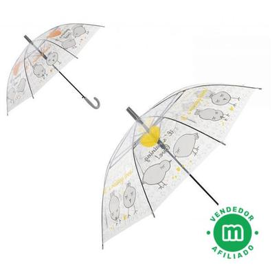 Paraguas Automático Transparente Niño Niña Infantil Llamitas