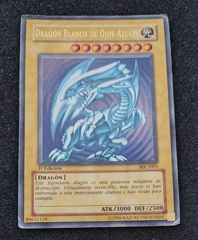 Carte Yu-Gi-Oh! Dragon Blanc Aux Yeux Bleus 1ère édition Espagnol - 1996 - BIK-S001