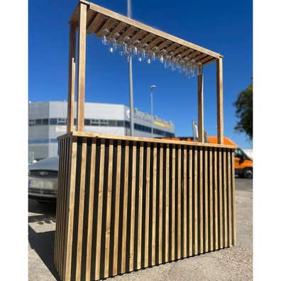 Taburete De Bar De Madera Maciza - Altura 65 Cm, Color Madera Clara - Perfecto Para Cocina, Terraza, Cafetería O Sala De Estar
