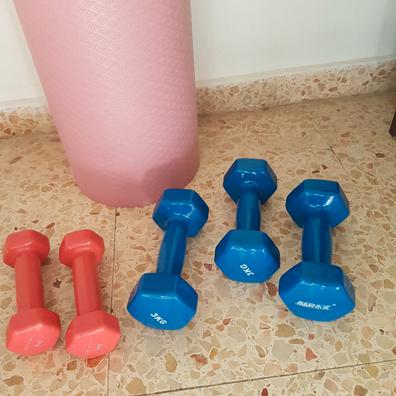 2x Mancuernas Pesas De 2kg Agarre Vinilo Suave Ejercicio Gimnasia  Musculacion - azul