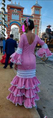 Traje de flamenca rosa de segunda mano para mujer Milanuncios