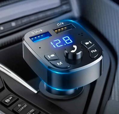 Transmisor FM bluetooth para mechero de coche, manos libres, reproductor de  música inalámbrico, soporte tarjeta SD, luz de color