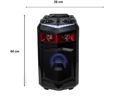 Ibiza - PORT10VHF-BT - Altavoz portátil 10/500W MAX con 2 micrófonos (con  Cable y VHF), Mando a Distancia y Cubierta Protectora - Bluetooth, USB, SD  - Duración de la batería de 5