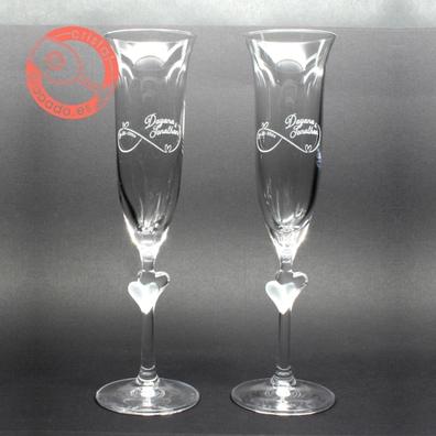 Copas de boda personalizadas grabadas, cristalería hecha a medida