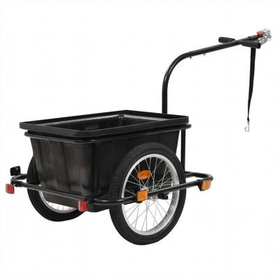 Aosom Remolque de carga para bicicleta, remolque de bicicleta, carrito de  bicicleta de alta resistencia, almacenamiento compacto plegable, con
