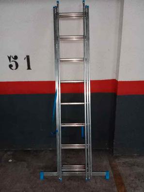 Escalera Plegable De Aluminio 2 Peldaños Roja Y Gris