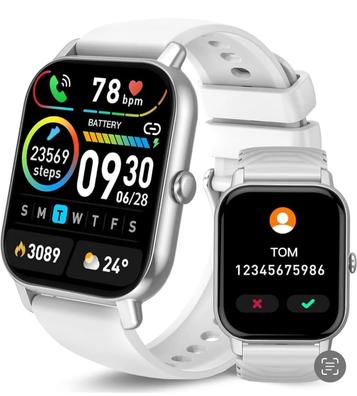 Reloj Inteligente para Mujer Plata Brillante Reloj Fitness Mujer para  Android/iOS Elegante IP68 Resistente al Agua Redondo con Frecuencia  Cardíaca