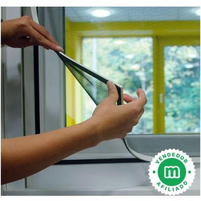 Puerta mosquitera magnética ajustable, malla de fibra de vidrio reforzada  con marco completo y tira de velcro