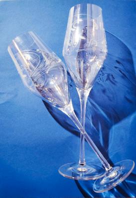 Copas de cava de cristal personalizadas mediante grabado a láser con  estuche a juego - Regalo personalizado para novios, parejas, bodas, eventos