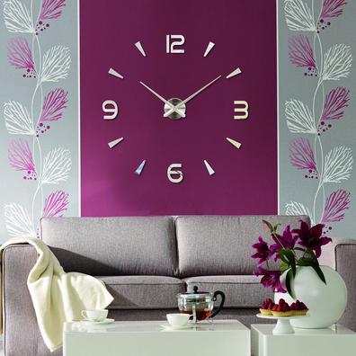 Reloj de pared grande y moderno, reloj de pared 3D, decoración del hogar,  reloj de pared con espejo, reloj 3D moderno acrílico para propietarios de  viviendas, reloj de sala de estar 