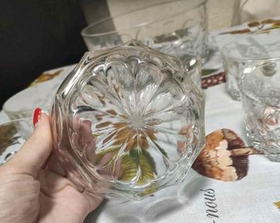 Juego de vajilla de vidrio transparente con patrón de remolino Arcoroc  vintage. 21 piezas -  España