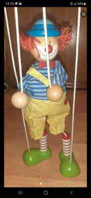 U Divertida Y Colorida Marioneta De Madera, Payaso Vintage | Meses sin interés