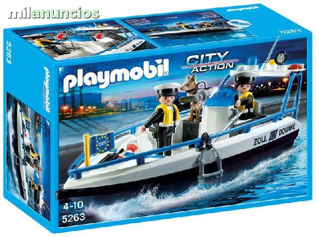 Coche policia discount y lancha playmobil