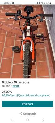 Milanuncios - bici 16 pulgadas +casco y ruedines