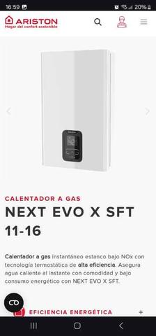 Calentador estanco bajo NOx ARISTON Next Evo X SFT 16