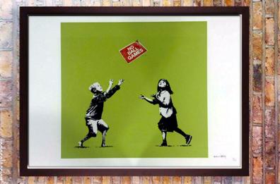 Banksy Litografía cm 50x70 marca Pow copias 150 firmado lápiz Para Dama 