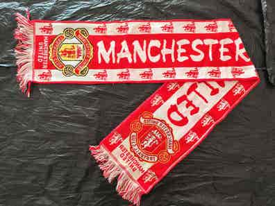Écharpe Vintage Manchester United 1994/1995 - Champions - Noir Et Rouge - Occasion Très Bon état