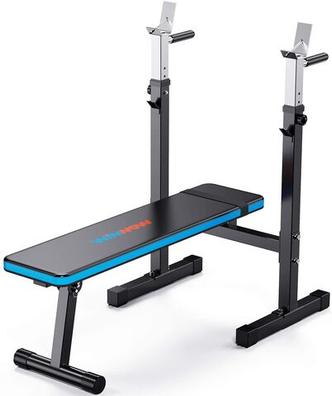 Banco musculación con rack plegable de segunda mano por 85 EUR en  Alcobendas en WALLAPOP