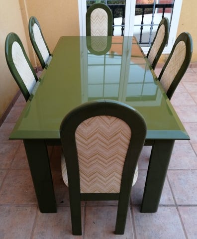 Milanuncios - Mesa de comedor y 6 sillas color