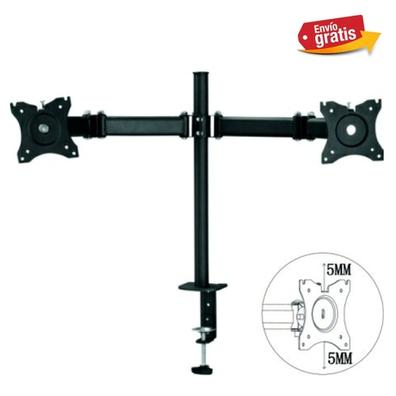 BONTEC Soporte Monitor Doble para Monitor 13-27 Pulgadas LED/LCD, Soporte 2  Monitores Peso Máximo 10KG de Cada Brazo, Giro de 360° y Rotación de 180°,  Altura Ajustable, VESA 75/100 mm, Negro por 33,99€