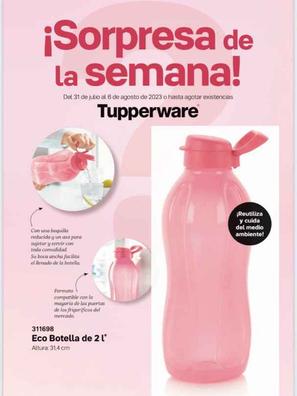 Botella Tupperware 1 Litro Eco Twist Deporte Escuela Trabajo Color Rosa